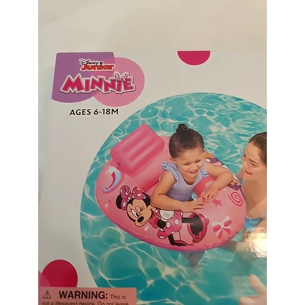 Minnie Mouse Disney Jr Baby/Toddler Pool Float Watercraft‎ Inflatable 6-18M NIB